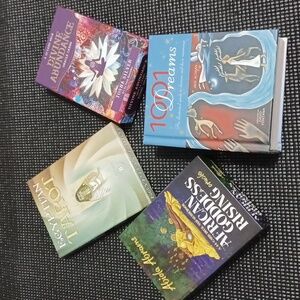 Four pack - Tarot card, Oracle cards, 1001 Dream Book bundle. Egyptian African
